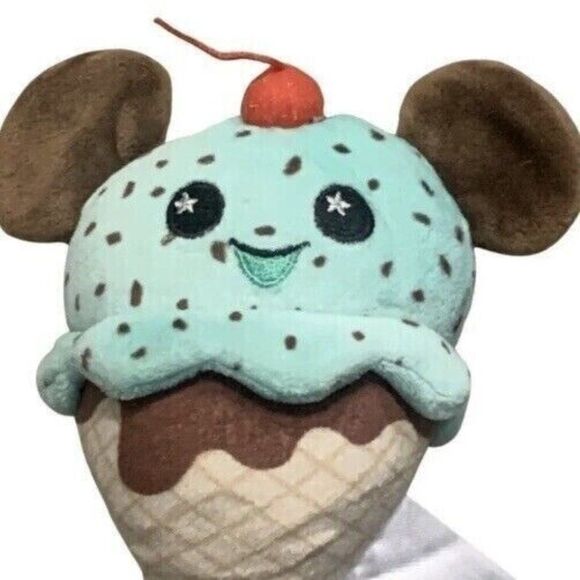Disney Mickey Mouse Blue Ice Cream Cone Stuffed Animal 5" Wishables Food Series - Picture 2 of 11